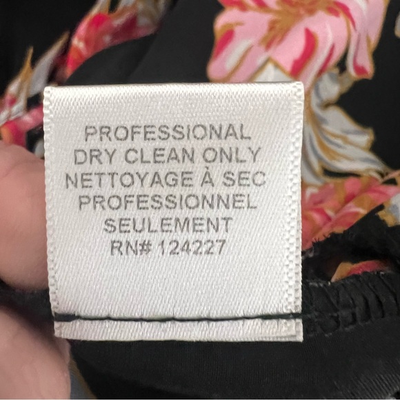 Misa Los Angeles Iyana Tie-Neck Smocked Waist Mini Dress Black Floral Size Large - Picture 10 of 10